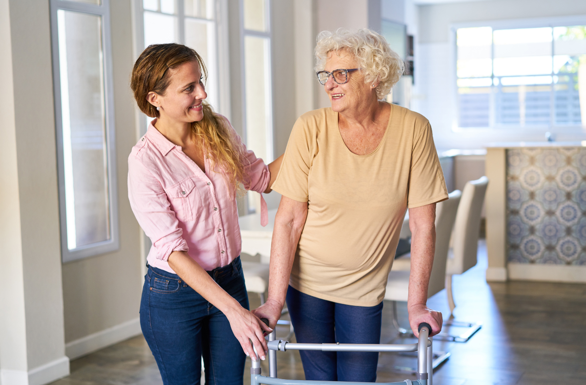Older person receiving care.