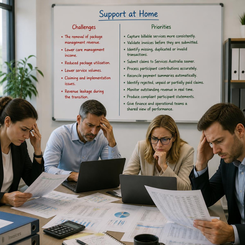 People looking stressed in an office